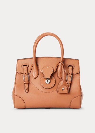 Bolsos De Mano Ralph Lauren Mujer Dorados - Nappa Leather Soft Ricky 27 - ITFLS0967